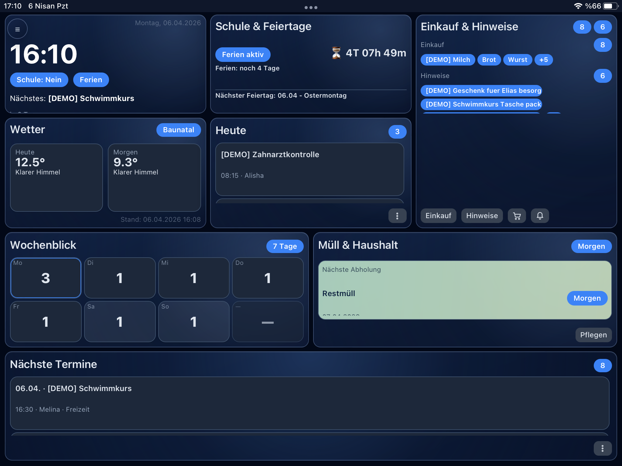 Panel design: Glass (Dark)
